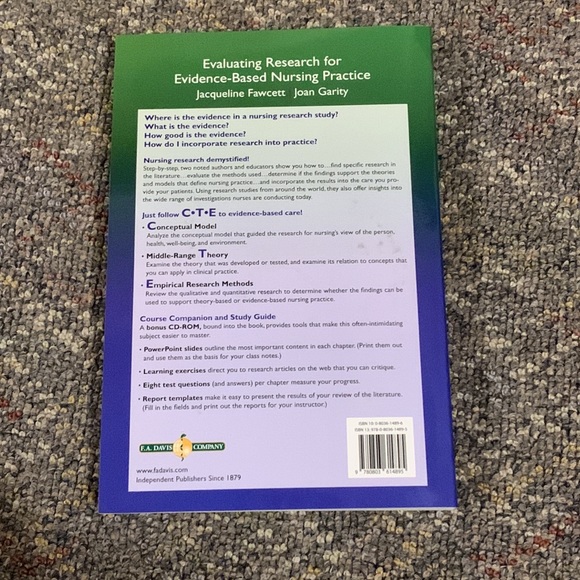 Evaluating Research for Evidence Based Nursing by J Fawcett J Garity NEW PB - Picture 3 of 6